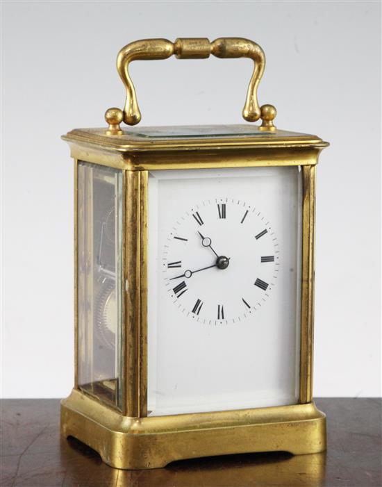 A French brass carriage clock 5.5in.